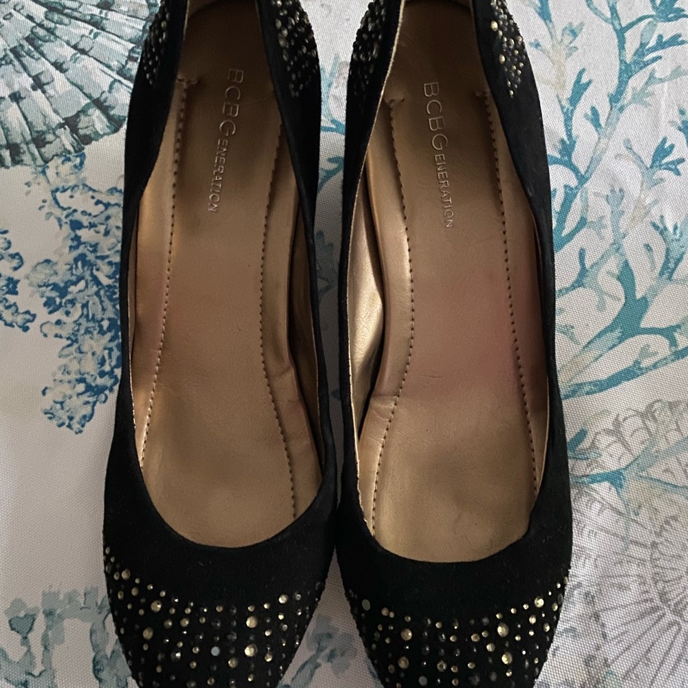 BCBGeneration Black Suede Heels